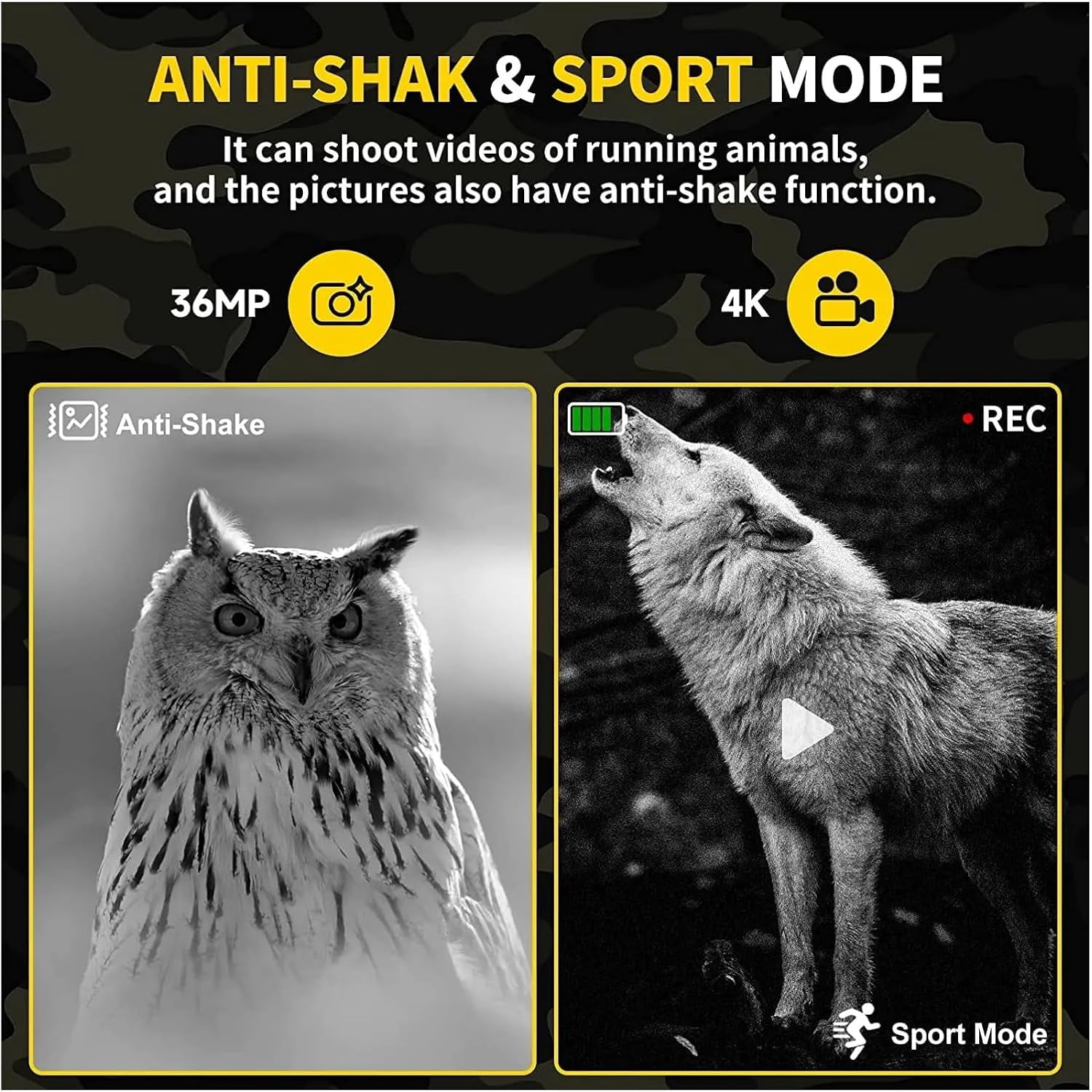 Night Vision Binoculars for Adults, 4K Night Vision Goggles Binoculars for Adults,3'' Large Screen,Save Photo/Video with Memory Card & Rechargeable Lithium Battery for Hunting & Camping (Camouflage 6