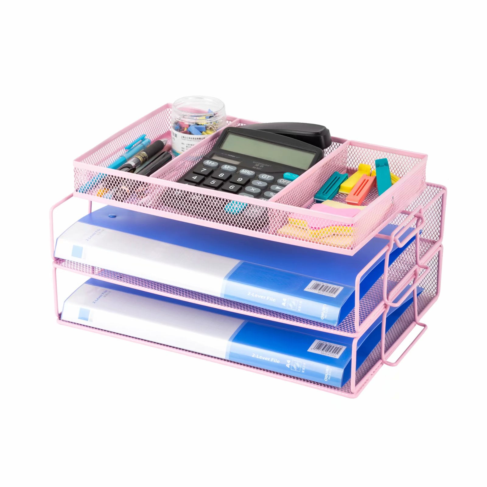 HGMart Mesh Desktop Office Organizer 2 Tier Stackable File Letter