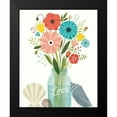 thumbnail image 2 of Mullan, Michael 12x14 Black Modern Framed Museum Art Print Titled - Seaside Bouquet II Mason Jar, 2 of 5
