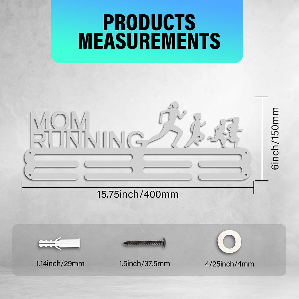 Running Medals Hanger Display Holder Rack Mom Wall Mount Hanger Decor Trophy Shelf Tiered Award Rack Award Ribbon Hanger DIY