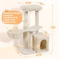 thumbnail image 7 of Yaheetech 34" Height Plush Cover Cat Tree with Condo and Sisal Ropes Posts, Beige, 7 of 7