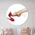 thumbnail image 2 of Designart Horloge Murale Moderne 'jambe Portant un Talon Haut Chaussure Rouge', 2 of 6