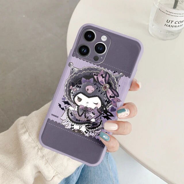 Cartoon Phone Case for For Apple iphone 15 Pro Max 15 Plus Girls Anti-drop Cinnamoroll Kuromi Hello Kitty Silicone Siling Cover ZR