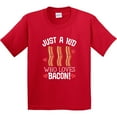thumbnail image 3 of Inktastic Just a Kid Who Loves Bacon Youth T-Shirt, 3 of 5