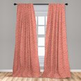 thumbnail image 4 of Ambesonne Rose Curtains, Simplistic Minimalist Flowers, Pair of 28"x84", Dark Salmon Pale Rust, 4 of 4