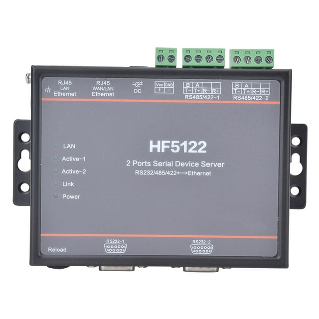 Serial Server,HF-5122 Dual Serial Port Server R Ethernet Next-Gen Design