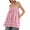 Pink, variant on Summer Tank Tops For Women Square Neck Striped Sleeveless Tunic Smocked Spaghetti Strap Camisole Tops Pockets Casual Color Block Ruffle Hem Peplum Tops