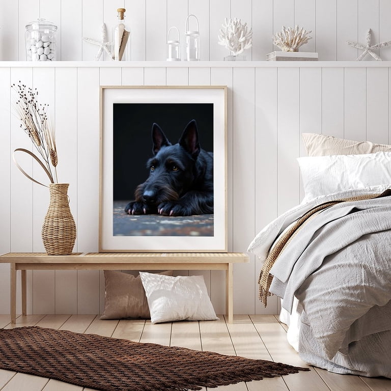 5D Scottish Terrier Diamond Painting Kit For Adults - 12x16 Inch Round Drill, DIY Wall Art, Relaxing Craft Gift