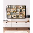 thumbnail image 3 of Outdoor TV Cover 52 to 55 Inch Weatherproof, Vintage Rustic Farmhouse Plaid Waterproof TV Screen Protector for Outside Decor with Zipper and Pocket 52"L x 30"H , Farm Animals Barn Stars, 3 of 7