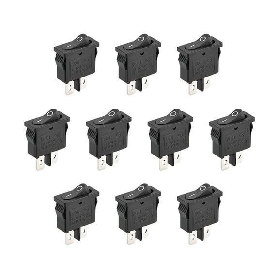 Interruptor de palanca mini para barco negro, interruptor ON/OFF marino AC 250V/6A 125V/10A, 10 piezas