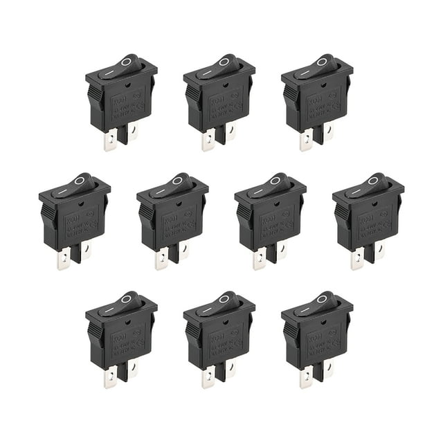 Interruptor de palanca mini para barco negro, interruptor ON/OFF marino AC 250V/6A 125V/10A, 10 piezas