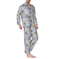 thumbnail image 2 of Susaid Colorful Mandalas Print Men's Long Sleeve Pajama Set, Two-Piece Button-Down Loungewear PJs Set, Comfortable Sleepwear for Relaxation-Large, 2 of 7