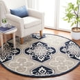 thumbnail image 3 of SAFAVIEH Aspen Enric Damask Wool Area Rug, Blue/Ivory, 6' x 6' Round, 3 of 11