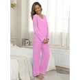 thumbnail image 2 of MINTREUS Pajamas Women's Long Sleeve Pj Set Soft 2 Piece Loungewear Sleepwear with Pockets, 2 of 5