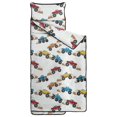 thumbnail image 2 of Monster Cartoon Truck Gray Pattern Teens Toddler Nap Mat with Pillow, Sleeping Mat Bag for Preschool Daycare 60"x20", 2 of 6