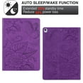 thumbnail image 3 of Allytech iPad 10.2" 8th 7th Generation Case, iPad Air 3 Case 10.5", iPad Pro 10.5" Case, PU Leather Butterfly Flower Embossed Stand Auto Sleep Wake Case Cover for Apple iPad 10.2" 2020/2019, Purple, 3 of 6