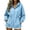 Q70 Blue, variant on Mifsaly Oversized Zip Up Hoodie Women Cinched Waist Hooded Sweatshirt Lightweight Casual Long Sleeve Athletic Jacket with Drawstring and Pockets Black,S