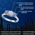 thumbnail image 2 of Gem Stone King 14K White Gold White Moissanite & Blue Tanzanite 3-Stone Engagement Ring | 1.10 Cttw | Round 5MM and 4MM | Three Stone Wedding Anniversary Promise Ring for Women (Size 9), 2 of 6