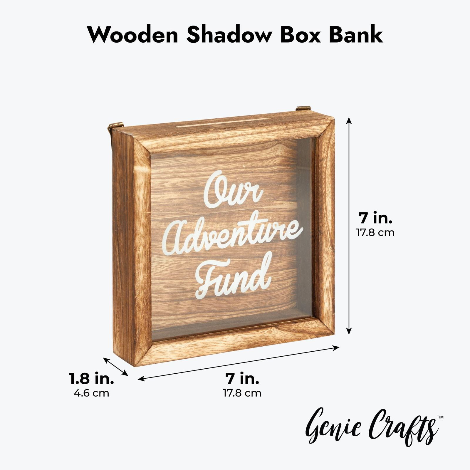 Genie Crafts Shadow Box Bank Wooden Vacation Fund Shadow Box Adult Piggy Bank