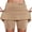 Coffee, variant on Women's Mid Rise Culottes With Pocket Sports Casual Fashion Printed Skirt Matching Skirt Set, Size XXXL