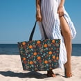 thumbnail image 3 of Wukai Autumn with Pumpkins Print Zipper Bag,large Beach Tote Bag,Waterproof Sandproof Bag,Grocery and Picnic Tote Travel Bag, 3 of 5