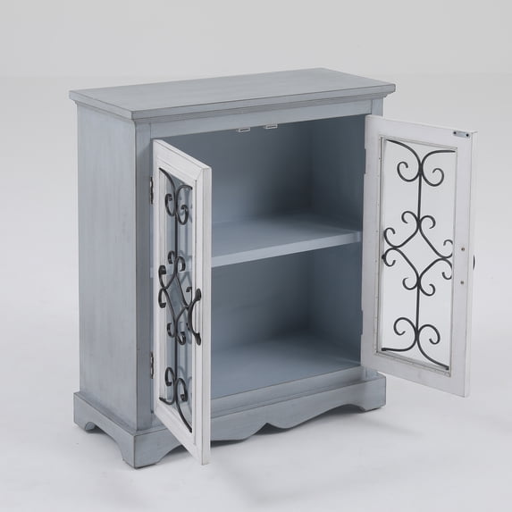 Luxen Home Gray Haven Double Door Cabinet