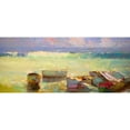 thumbnail image 3 of Yeremyan, Vahe 14x8 Black Modern Framed Museum Art Print Titled - Rowboats, 3 of 5