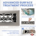 thumbnail image 6 of 2x10 Inches Heavy Duty Walkable Floor Register Easy Adjust Air Supply Lever Floor Vents - Charlotte Design - Vent Cover for Home Floor - Satin Nickel, 6 of 8