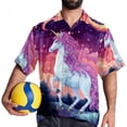 thumbnail image 4 of Starry Unicorn Men's Casual Short Sleeve Button Down Shirts - Printed Summer Beach Tops for Men and Women, 4 of 6