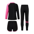 thumbnail image 2 of HULIJA 3 Pcs Cover Up Sets for Girls Boys Rashguard Shirts Shorts with Leggings Athletic Swimsuit Pink M, 2 of 7