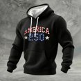 thumbnail image 2 of 250 Anniversary USA Sweatshirt, Mens Tactical Hoodie Patriotic Graphic Sweatshirts Long Sleeve Waffle Knit Tops with Pocket, 2 of 5