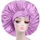 thumbnail image 2 of Gorro de satén grande para mujer, gorro de seda para dormir por la noche, gorro de satén largo elástico con banda para atar en la cabeza., 2 of 7