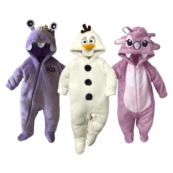 Kit 3 Mamelucos con Gorro Bordado Disney Boo, Olaf, Angel Disney KitB432
