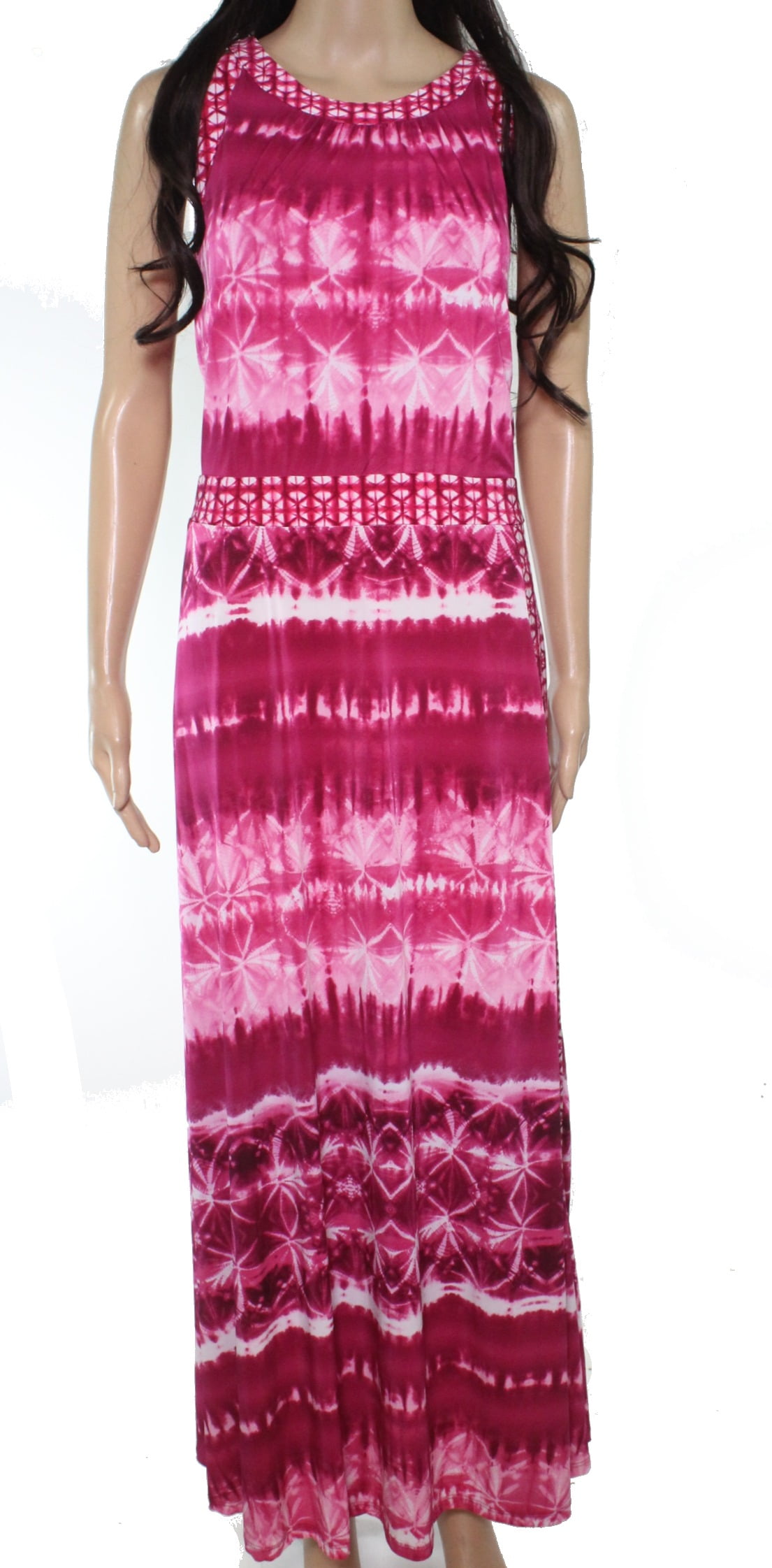 INC Dresses Womens Maxi Dress Plus Tie Dye Border Print Jersey 2X