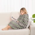 thumbnail image 4 of Brown Bigfoot and Pine Tree Pattern Blanket Hoodies for Kids 6-13YR Oversize Wearable Blanket Hoodies for Boys Girls Teens, 4 of 7