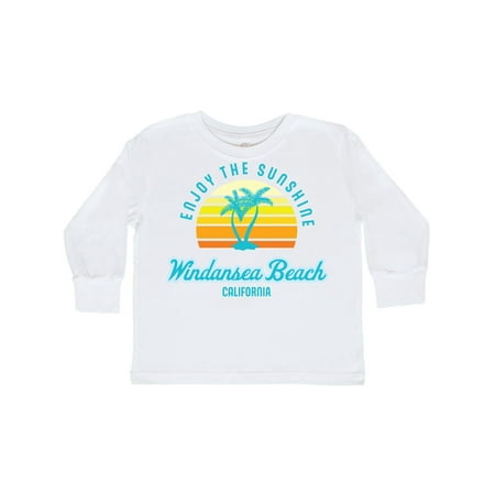 

Inktastic Summer Enjoy the Sunshine Windansea Beach California in Blue Gift Toddler Boy or Toddler Girl Long Sleeve T-Shirt