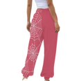 thumbnail image 3 of Pink Wide Leg Lounge Pants Halloween Costumes,Halloween wide leg pants,High waist, soft, comfy, baggy style, with pockets M, 3 of 6