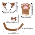 thumbnail image 4 of Conjunto de cosplay de gato para mujer, con orejas, cola, collar y patas, disfraz para adulto, talla única, marrón, 4 of 9