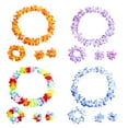 thumbnail image 2 of Dytern Party 10sets/pack 4pcs/set Hawaiian Leis Necklace Flower Wreath and Bracelet Luau Party Supply Innocent Beach Costume Accessory, 2 of 10