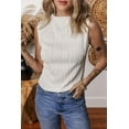 thumbnail image 3 of Women's White Wavy Textured Round Neck Sleeveless Tank Top for Casual Summer Wear - [ZhiHiMeRi] | (US 12-14)L, 3 of 12
