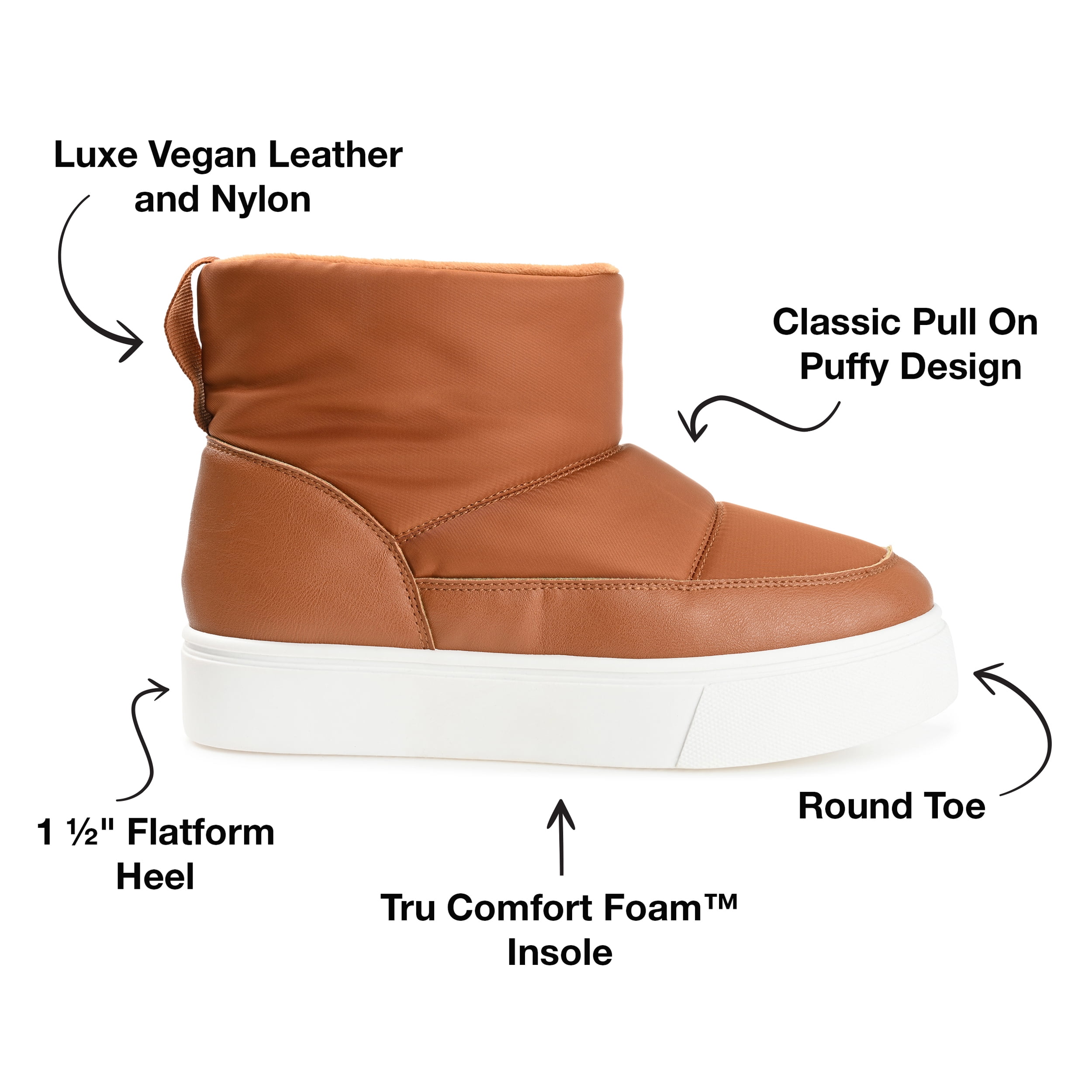 Journee Womens Sethie Round Toe Pull On Cold Weather Booties