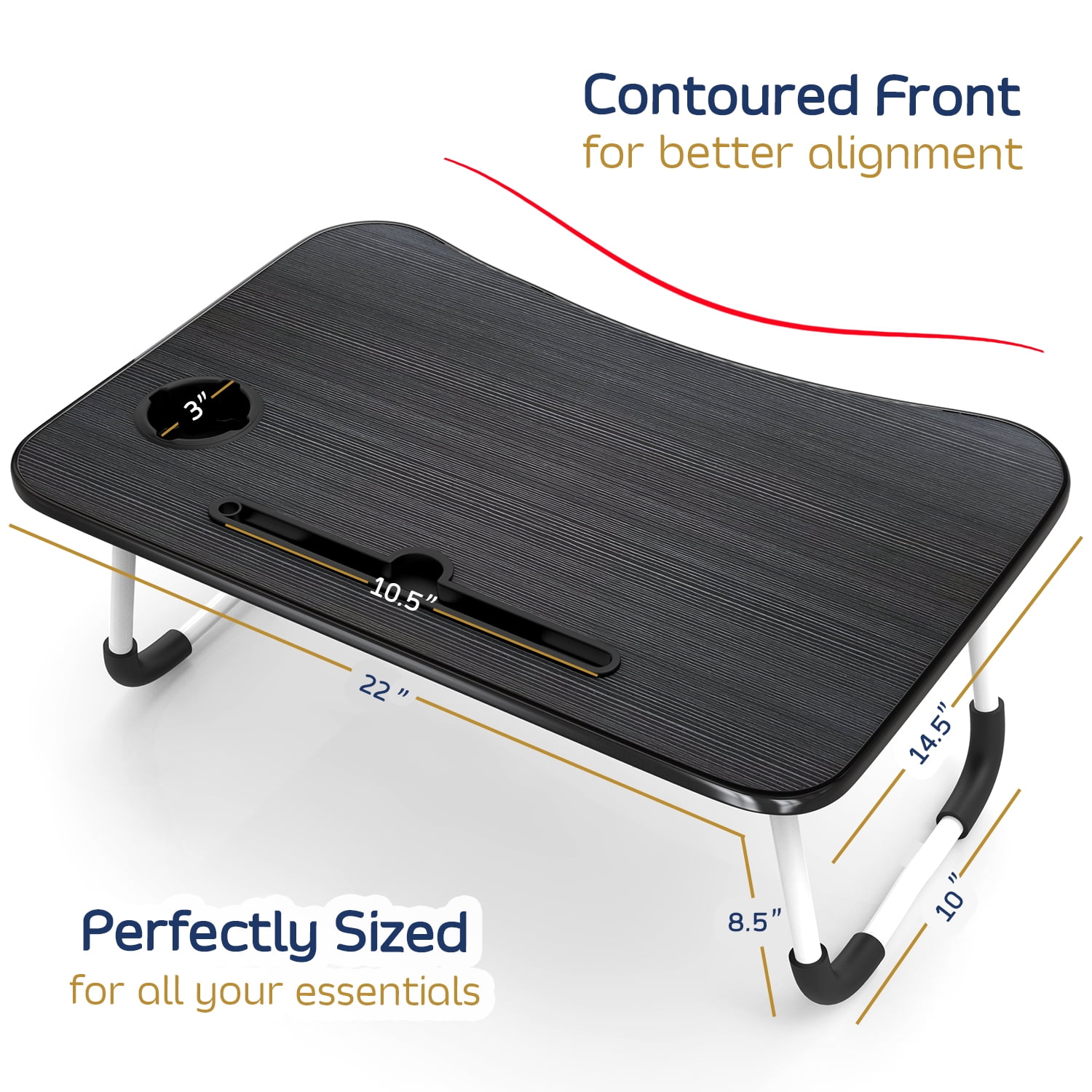 Nestl Reading Backrest Pillow Bonus Portable Lap Desk Stand for Laptop - Medium, Silver