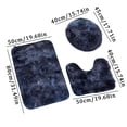thumbnail image 3 of Rug Best Sale! Zainafacai Bathroom Rugs Sets 3 Piece Solid Color Toilet Seat Cover Non Slip Bath Mats Lid Cover Bath Rug Mat Family Home Decor Blue Room Decor Blue Clearance!, 3 of 4