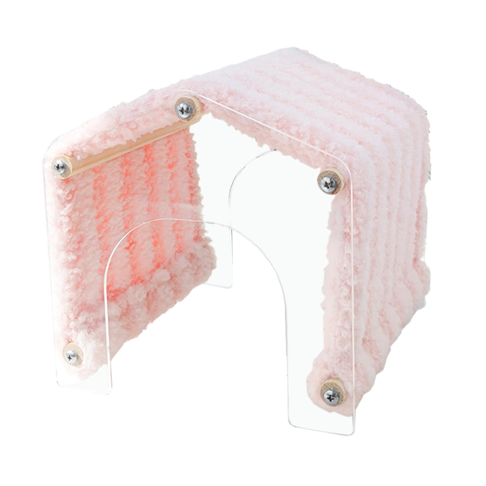 EHJRE Guinea Pig Hideout Small Animal Hide Shelter, Opening, No Bottom Acrylic Warm Easy Access Hedgehog Tunnel Tent Cage Accessories pink