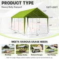 thumbnail image 2 of Kimunuk 10' x 20' Canopy Replacement Cover, Outdoor Portable Carport Replacement Canopy with Ball Bungees for Car Garage Shelter Tent Party Tent, Grass Green ,Frame is Not Included, 2 of 6