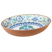 TarHong Melamine Tabletop Oval Serving Bowl | Rio Turquoise Floral
