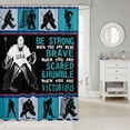 thumbnail image 2 of Ice Hockey Bathroom Waterproof Accessories with 12 Hooks Sport Theme Shower Curtain for Kids Boys Girls Ice Hockey Illustration Fabric Shower Curtains Soft Curtains,72x72 Inches, 2 of 6
