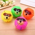 thumbnail image 3 of Flmtop Cute Pet Puppy Dog Face Ball Molar Throwing Training Soft Squeak Sound Play Toy Random Color, 3 of 9