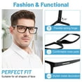 thumbnail image 4 of OCCI CHIARI Wide Reading Glasses Men Large Head Readers Durable Spring Hinge 1.0 1.25 1.5 1.75 2.0 2.25 2.5 2.75 3.0 3.5 4.0 5.0 6.0 (Black,1.50), 4 of 6