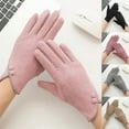 thumbnail image 4 of Winter Gloves German Velvet Gloves with Two Buttons And V-mouth for Women's Screen Warmth, Fashionable And Comfortable In Winter, Soft Gloves, 4 of 4